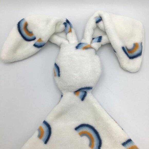 Blankets & Beyond Baby Lovey White Rainbow Bunny Rabbit No Face Plush Boy Girl - Picture 4 of 7